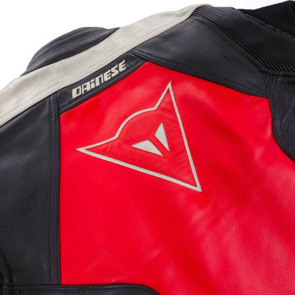 DAINESE Zen EVO Perforated Jacket Black Red Leather Padded Moto Racer Biker - Picture 11 of 16